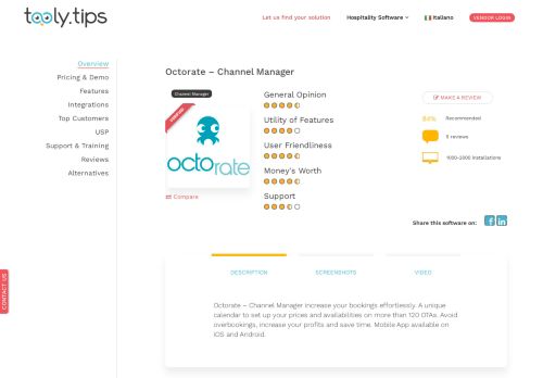 
                            12. Octorate - Channel Manager Reviews & Alternatives | 2019 | tooly.tips