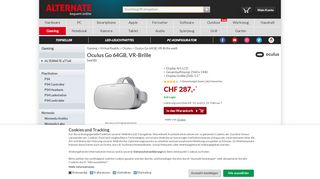 
                            8. Oculus Go 64GB, VR-Brille weiß - Alternate.ch