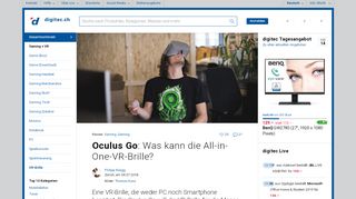 
                            6. Oculus Go: Was kann die All-in-One-VR-Brille? - digitec