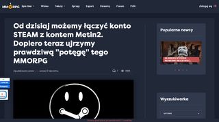 
                            2. Od dzisiaj możemy łączyć konto STEAM z kontem Metin2. Dopiero ...