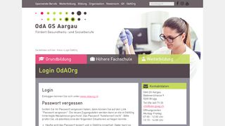 
                            7. OdA GS Aargau: Login OdAOrg