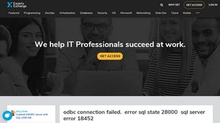 
                            3. odbc connection failed. error sql state 28000 sql server error 18452