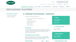 
                            9. Oddział Chorzowska - Katowice - Centrum medyczne ENEL-MED