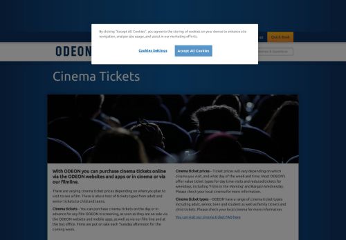 
                            11. ODEON CINEMAS - Book Cinema Tickets Online and Find Ticket prices