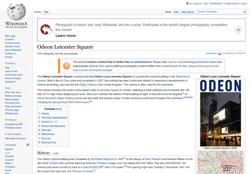 
                            13. Odeon Leicester Square - Wikipedia