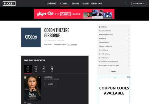 
                            11. Odeon Theatre Gisborne - movie times, book tickets, prices, contacts ...