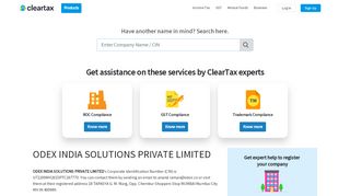
                            12. ODEX INDIA SOLUTIONS PRIVATE LIMITED - ClearTax