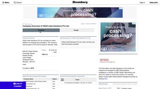 
                            6. ODeX India Solutions Pvt Ltd.: Private Company Information - Bloomberg