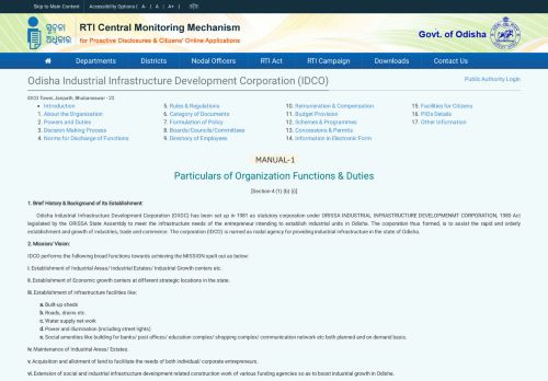 
                            10. Odisha Industrial Infrastructure Development Corporation (IDCO)