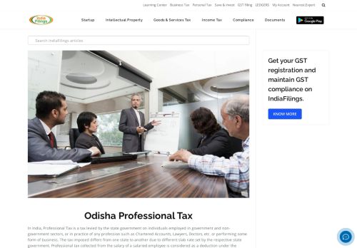 
                            11. Odisha Professional Tax - Registration & Payment - IndiaFilings