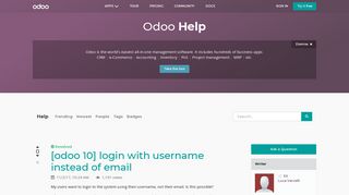
                            1. [odoo 10] login with username instead of email | Odoo