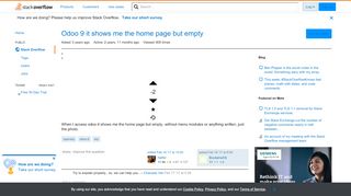 
                            3. Odoo 9 it shows me the home page but empty - Stack Overflow
