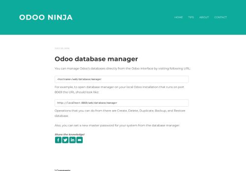 
                            13. Odoo database manager - Odoo NinjaOdoo Ninja