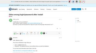 
                            6. Odoo wrong login/password after install - Odoo - Bitnami Community