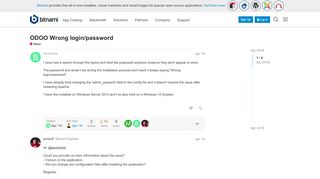 
                            7. ODOO Wrong login/password - Odoo - Bitnami Community