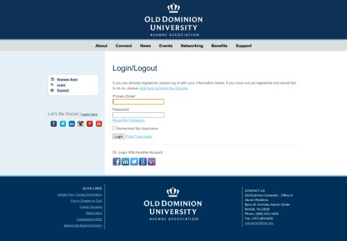 
                            6. ODU Alumni - Login