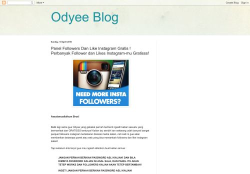 
                            13. Odyee Blog: Panel Followers Dan Like Instagram Gratis ! Perbanyak ...