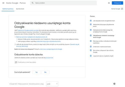 
                            7. Odzyskiwanie niedawno usuniętego konta Google - Konto Google ...