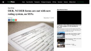 
                            8. OER, NCOER forms are out with new rating system, no ... - Army Times