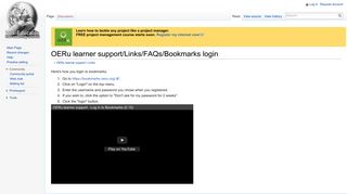 
                            5. OERu learner support/Links/FAQs/Bookmarks login - WikiEducator