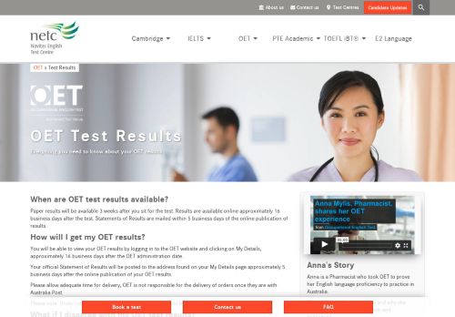 
                            5. OET Test Results » Navitas Testing