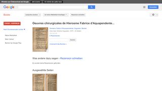 
                            10. Oeuvres chirurgicales de Hierosme Fabrice d'Aquapendente... - Google Books-Ergebnisseite