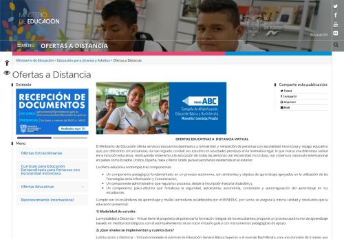 
                            3. Ofertas a Distancia – Ministerio de Educación