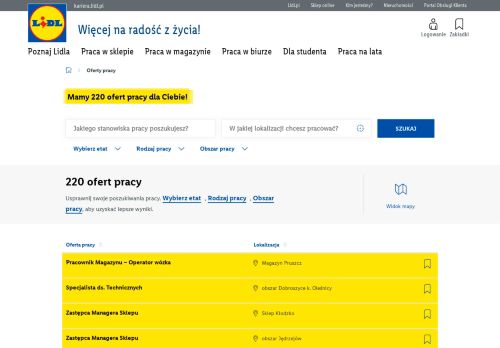 
                            2. Oferty pracy - Lidl Polska