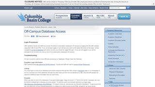 
                            6. Off-Campus Access Instructions : Columbia Basin College