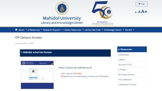 
                            6. Off Campus Access » Mahidol University Library & Knowledge Center