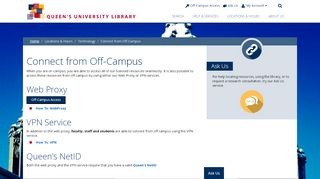 
                            1. Off-Campus Access | Queen's University Library