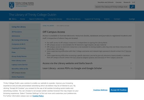 
                            10. Off Campus Access - The Library of Trinity College Dublin - Trinity ...