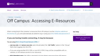 
                            3. Off Campus: Accessing E-Resources | New York ... - NYU Libraries