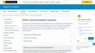 
                            2. Off-campus accommodation - Curtin Student Services - Curtin University