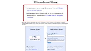 
                            5. Off Campus Connect/EZproxy - FAU