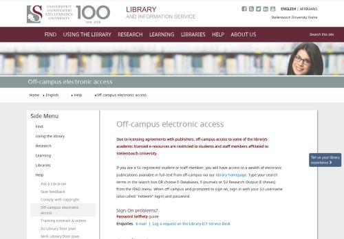 
                            3. Off-campus e-access - Stellenbosch University Library