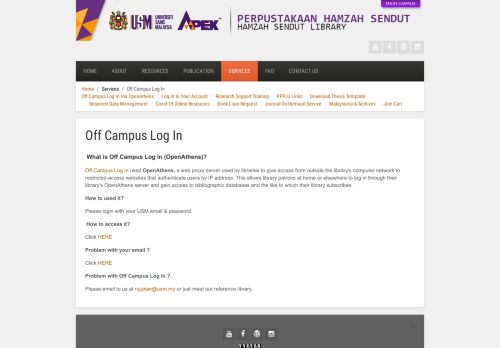 
                            12. Off Campus Log In - USM Library