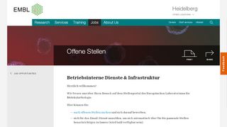 
                            2. Offene Stellen - EMBL Heidelberg