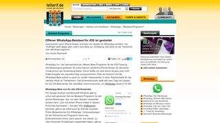 
                            11. Offener WhatsApp-Betatest für iOS ist gestartet - teltarif.de News