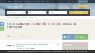 
                            2. Öffentlicher Dienst Jobs in Stuttgart | stellenanzeigen.de