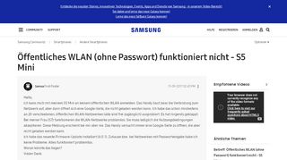 
                            3. Öffentliches WLAN (ohne Passwort) funktioniert nicht - S5 Mini ...