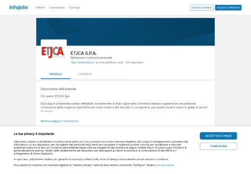 
                            2. Offerte di lavoro di ETJCA S.P.A. - Infojobs.it