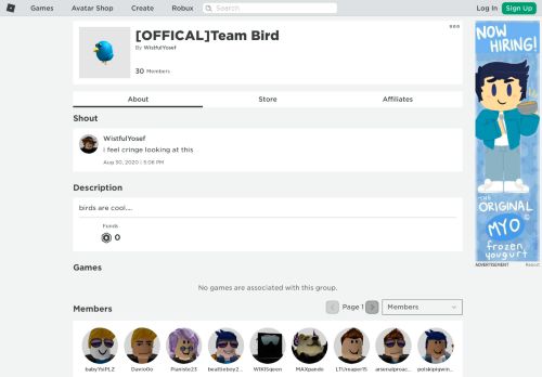 
                            12. [OFFICAL]Team Bird - Roblox