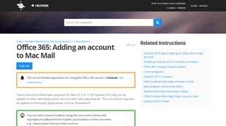 
                            9. Office 365: Adding an account to Mac OS X Mail | Helpdesk