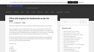 
                            11. Office 365 Angebot für Studierende an der Uni Köln - RaKöllner