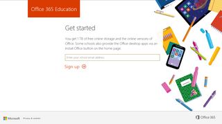 
                            1. Office 365 Education - Microsoft sign up page