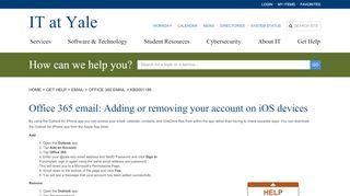 
                            7. Office 365 email: Adding your account to iOS devices - IT at Yale