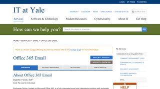 
                            6. Office 365 Email - IT at Yale