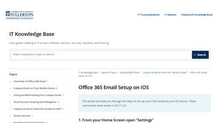
                            9. Office 365 Email Setup on iOS | Email | IT Knowledge Base