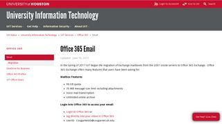 
                            8. Office 365 Email - University of Houston